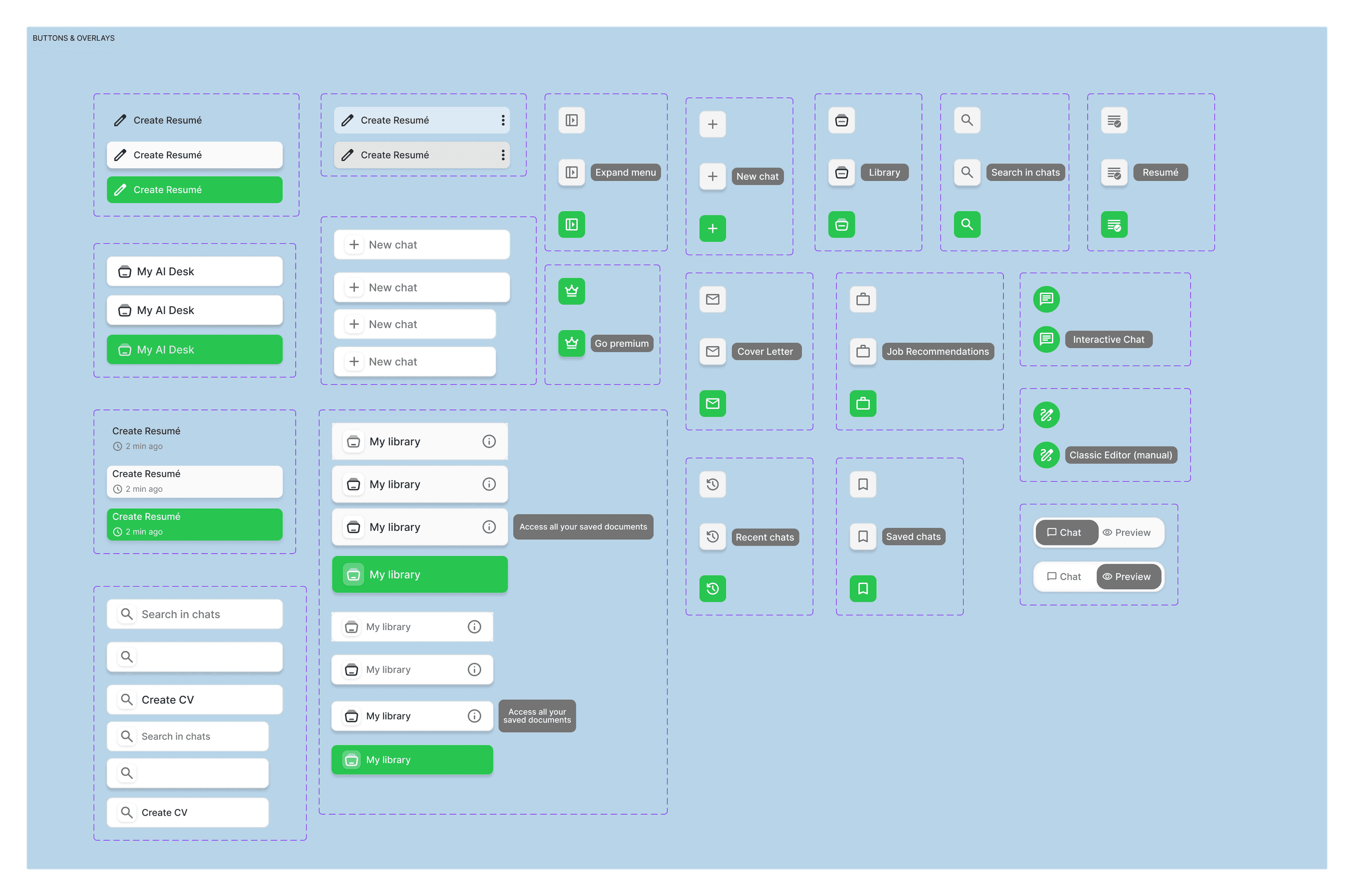 Menu hover effect components